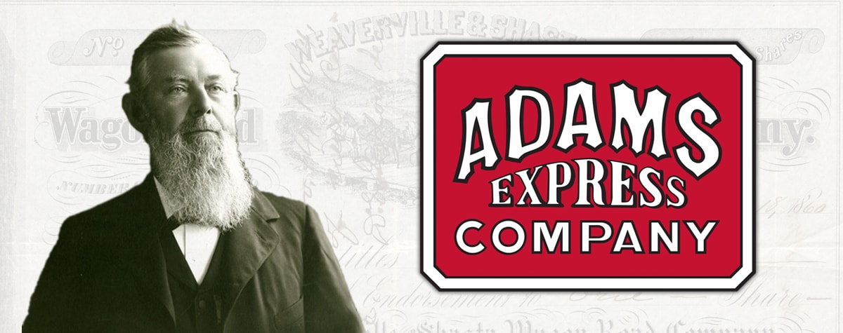 Portrait of William S. Lowden and logo for the Adams Express Company